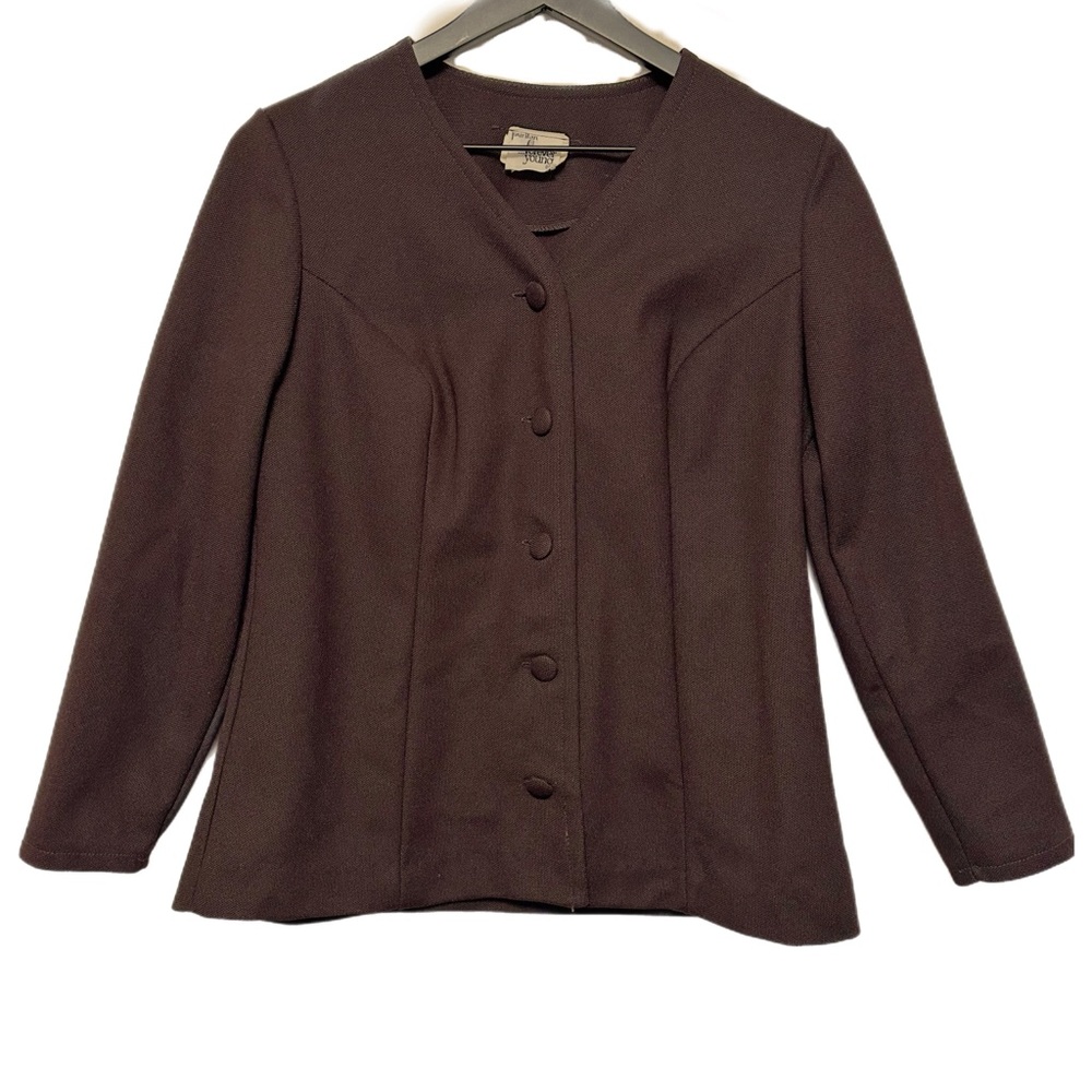 Vintage 60s Puritan Forever Young Espresso Dark Brown Tailored Suit Jacket